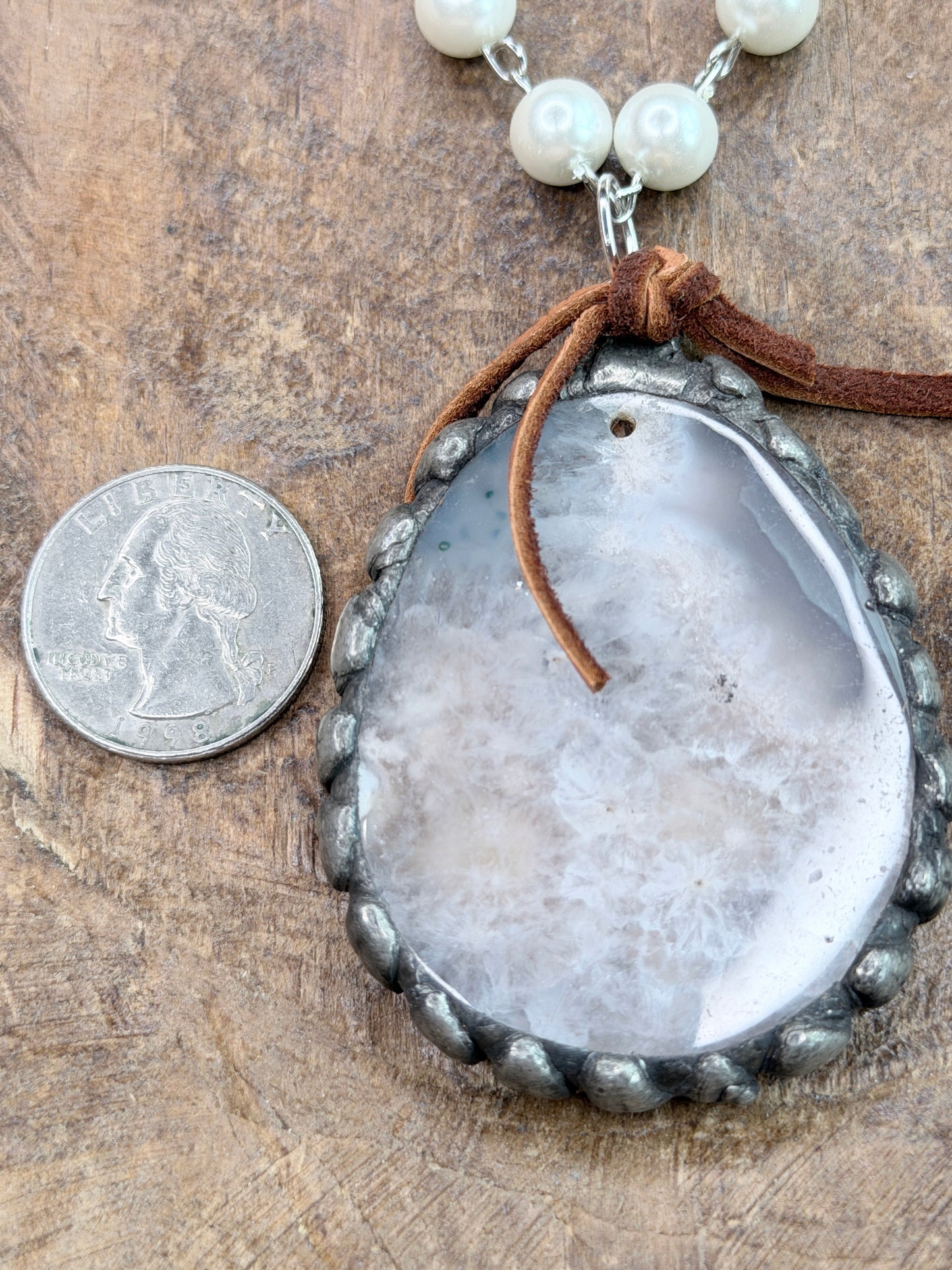 Soldered Blossom Agate Necklace - Art by Amy Collab