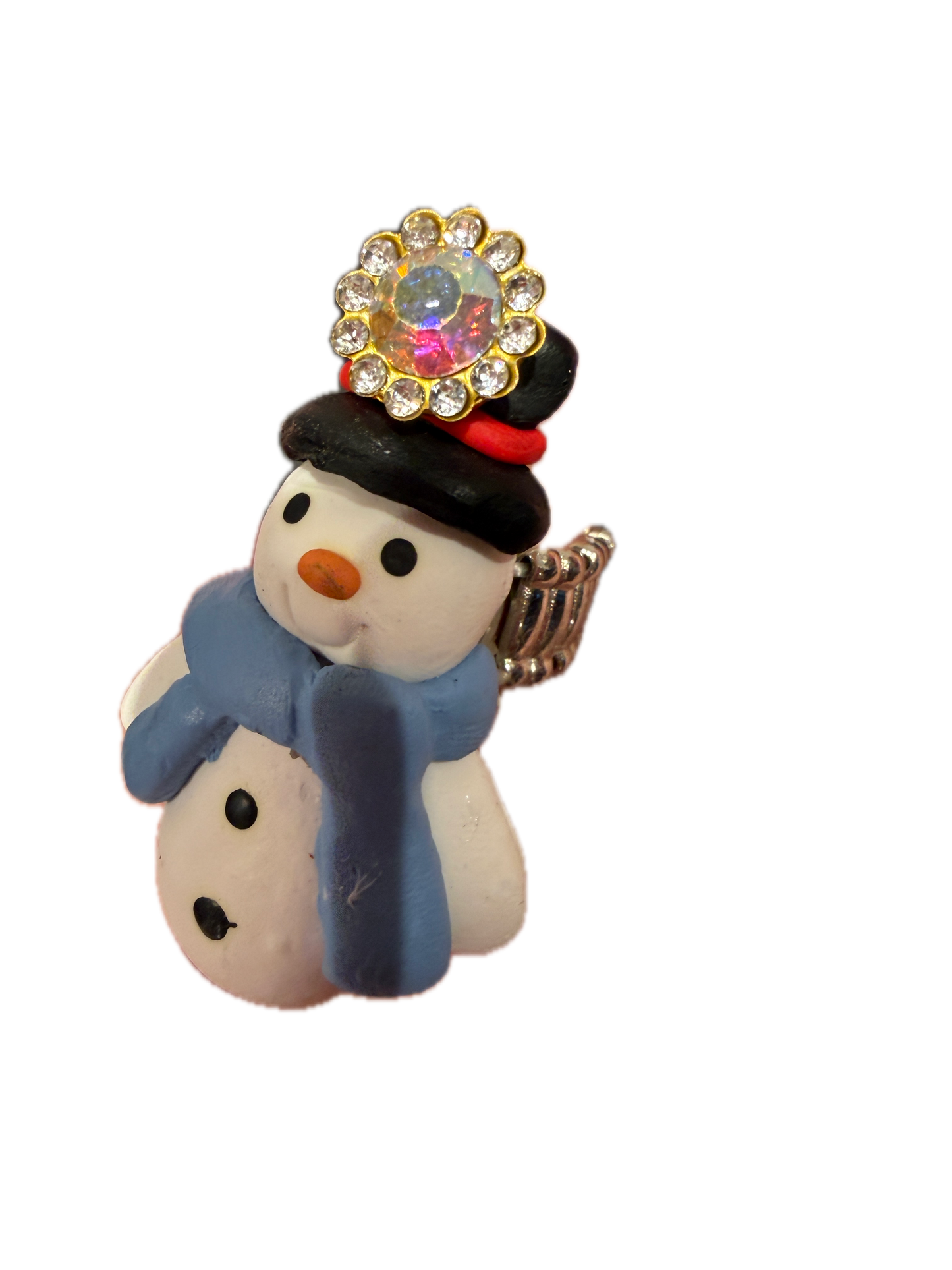 Blue Scarf Snowman Stretch Ring - ERR ORIGINAL -