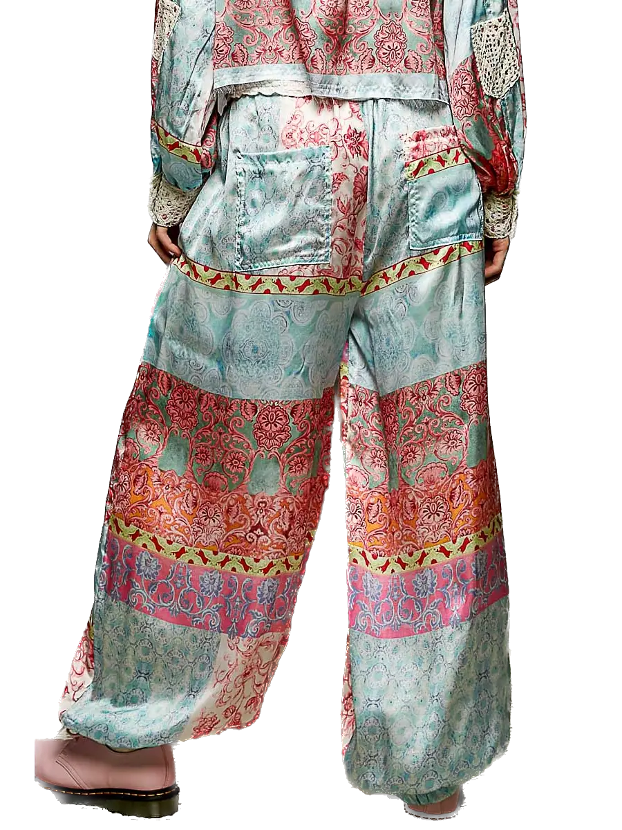 POL- Paisley Print Joggers (Pink Multi)