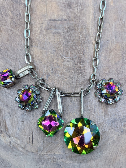 Colorful Crystal Charm Necklace