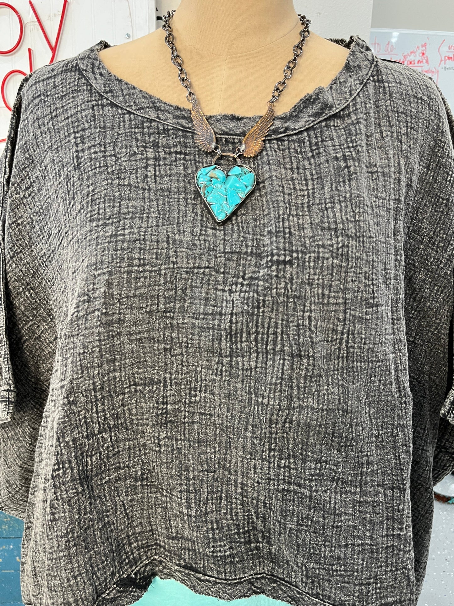 Paper Lace- Vintage Washed Arm Overlay (Stone) *Final Sale*