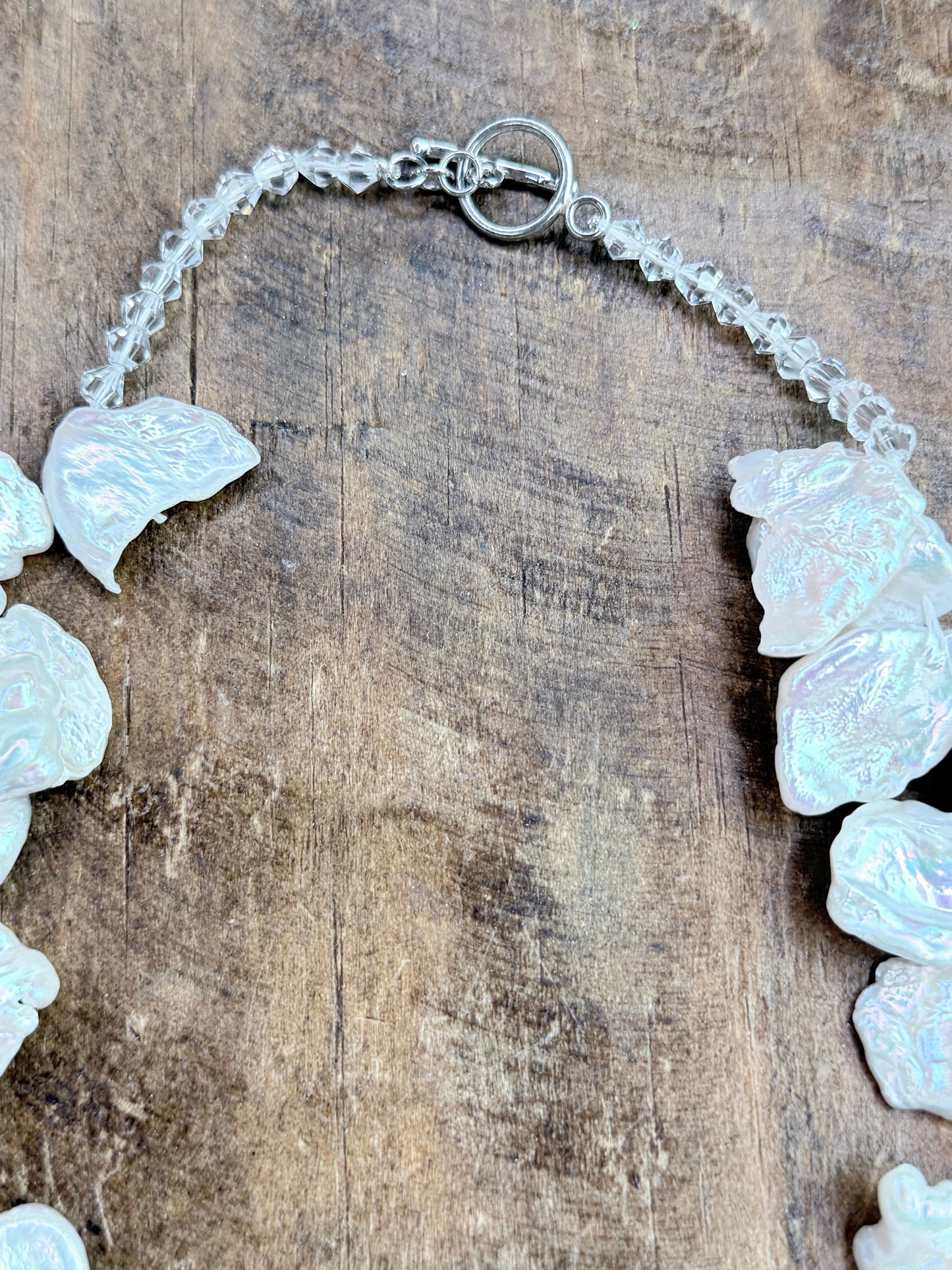 Crystal Keshi Pearl Necklace