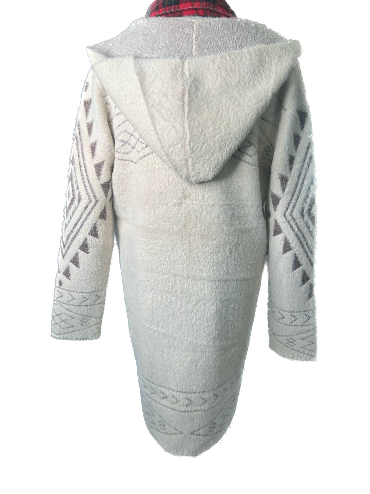 FINAL SALE Cozy Fur Cardigan With Hood (Beige)