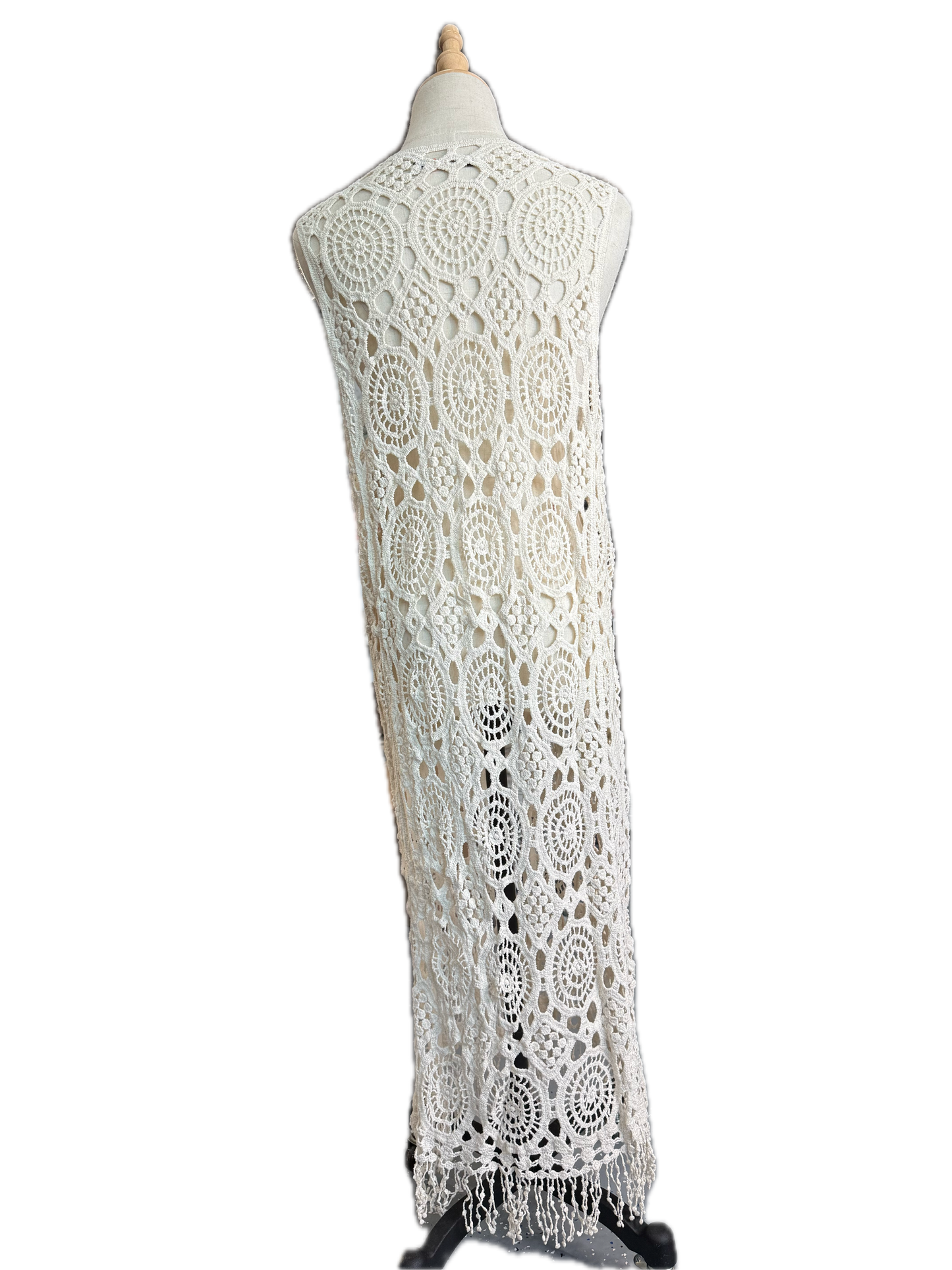 Origami - Crochet Vest with Buttons (Natural) *Final Sale*