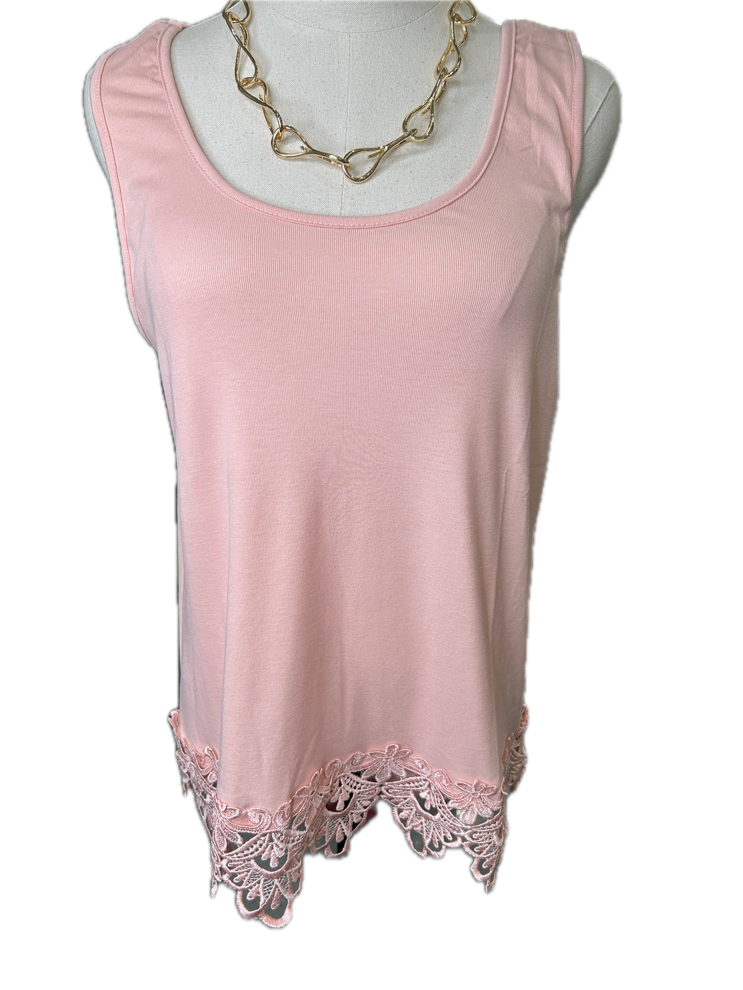 Origami- Lace Tank (Pink) *Final Sale*