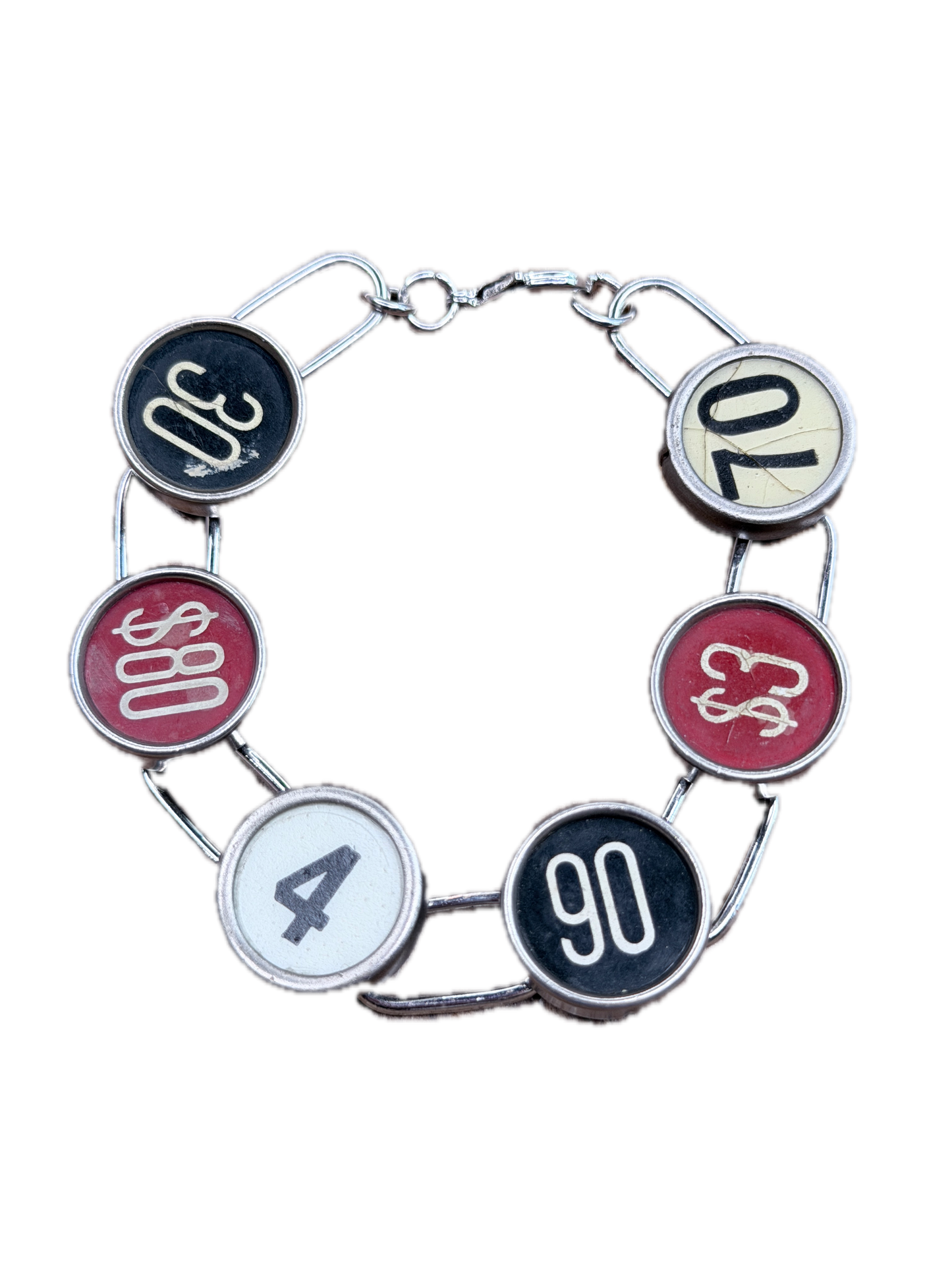 Cash Register Key with Spaces Bracelet (Numbers)