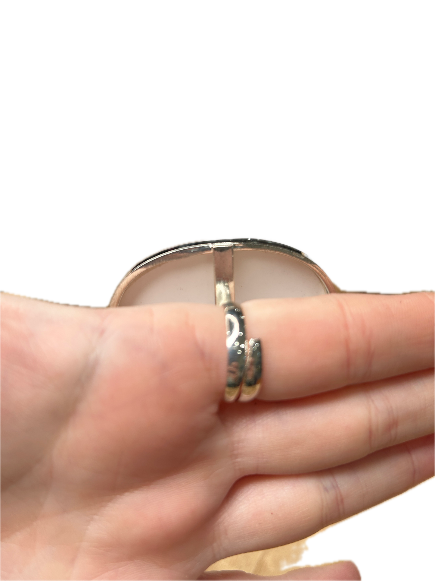 German Silver Vintage China Ring (Blue Coy Fish)