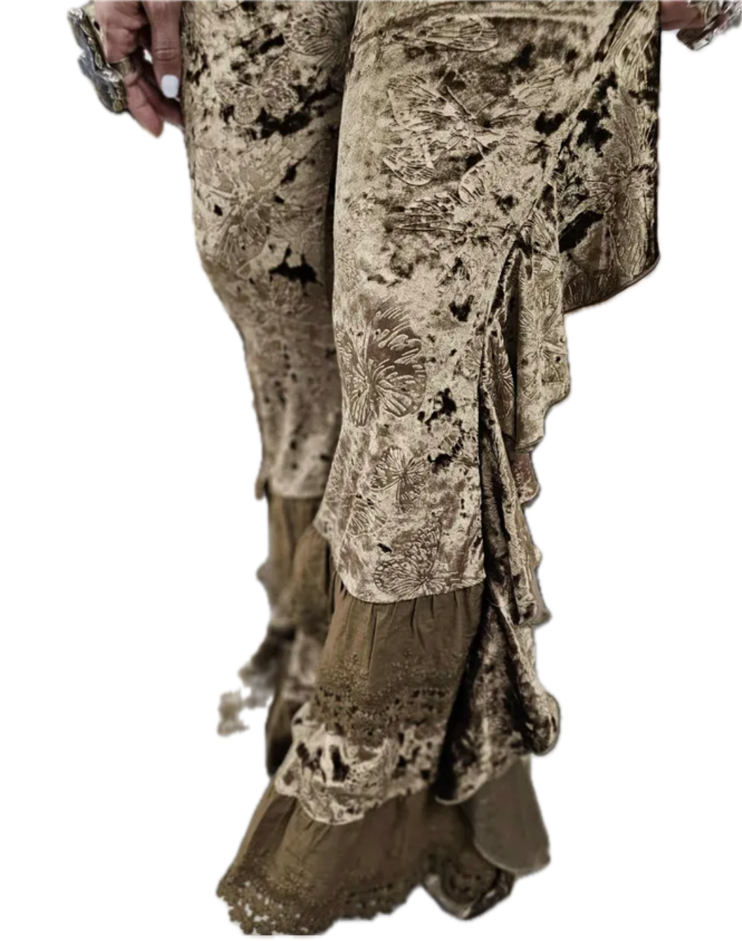 SALE A Rare Bird- Butterfly Velvet Leggings (Brown) *Final Sale*