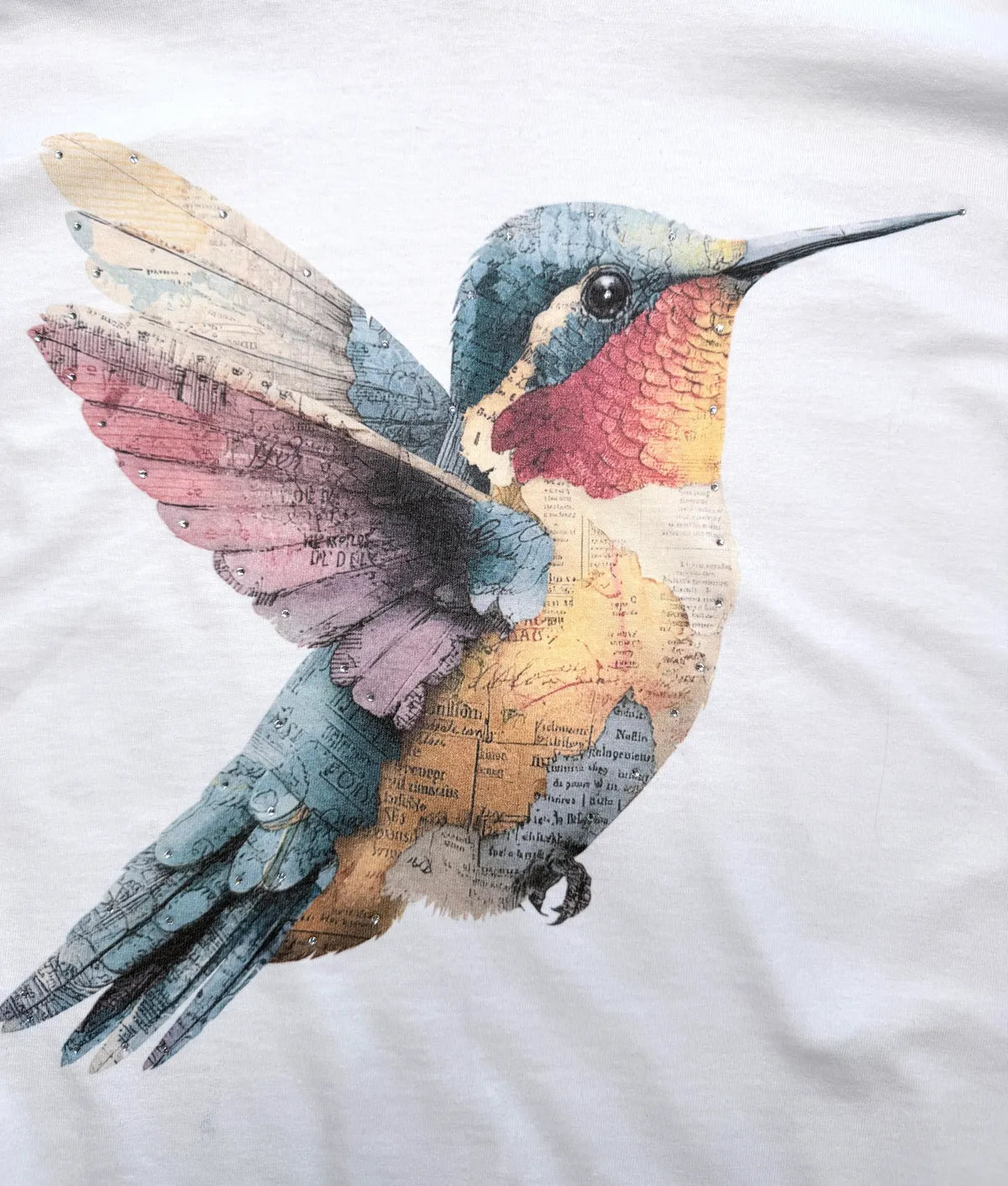 Happy Humming Bird T-Shirt (Christy Cut) with Bling