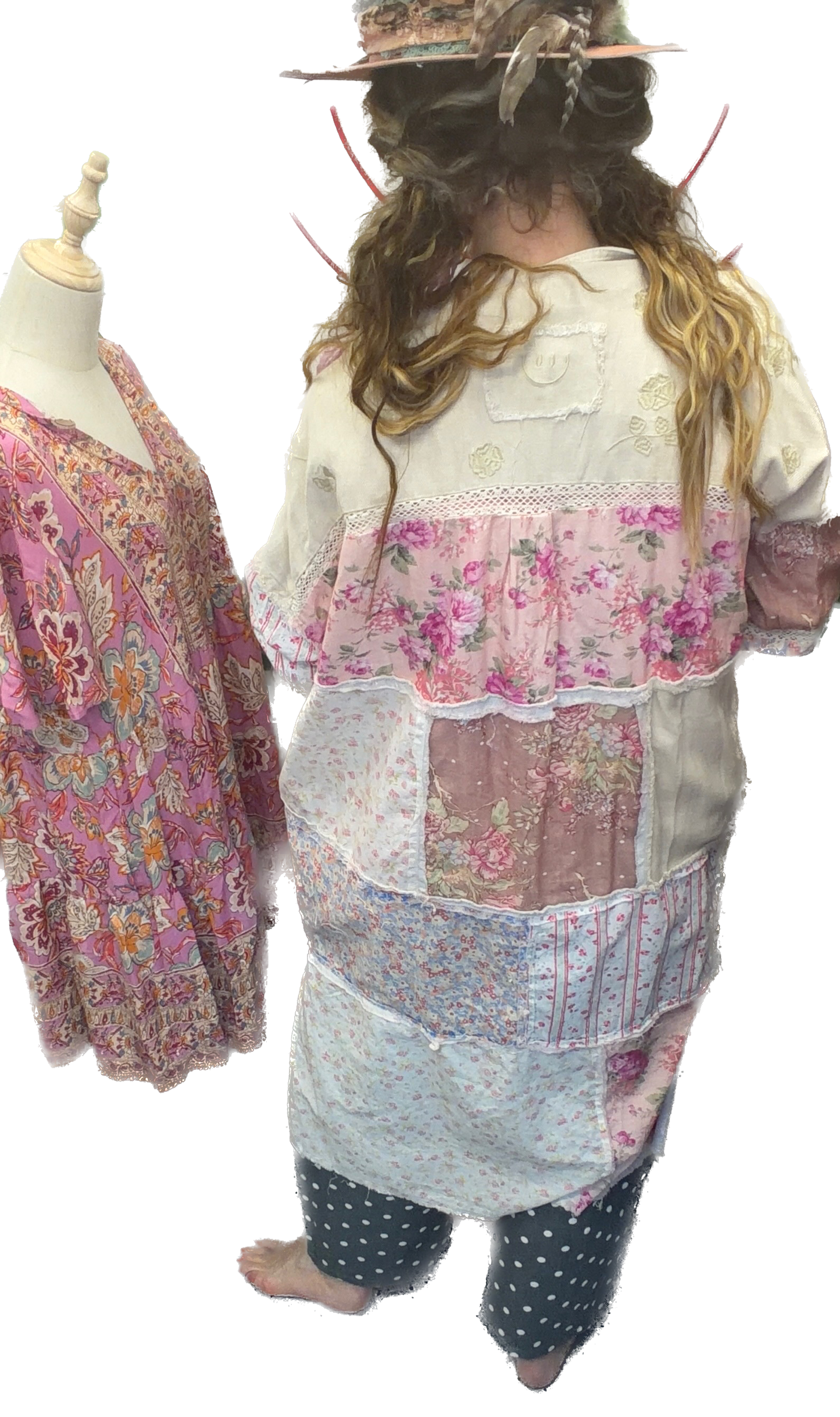 SALE Oli & Hali- Washed Multi Print Long Top (Mauve) *Final Sale*