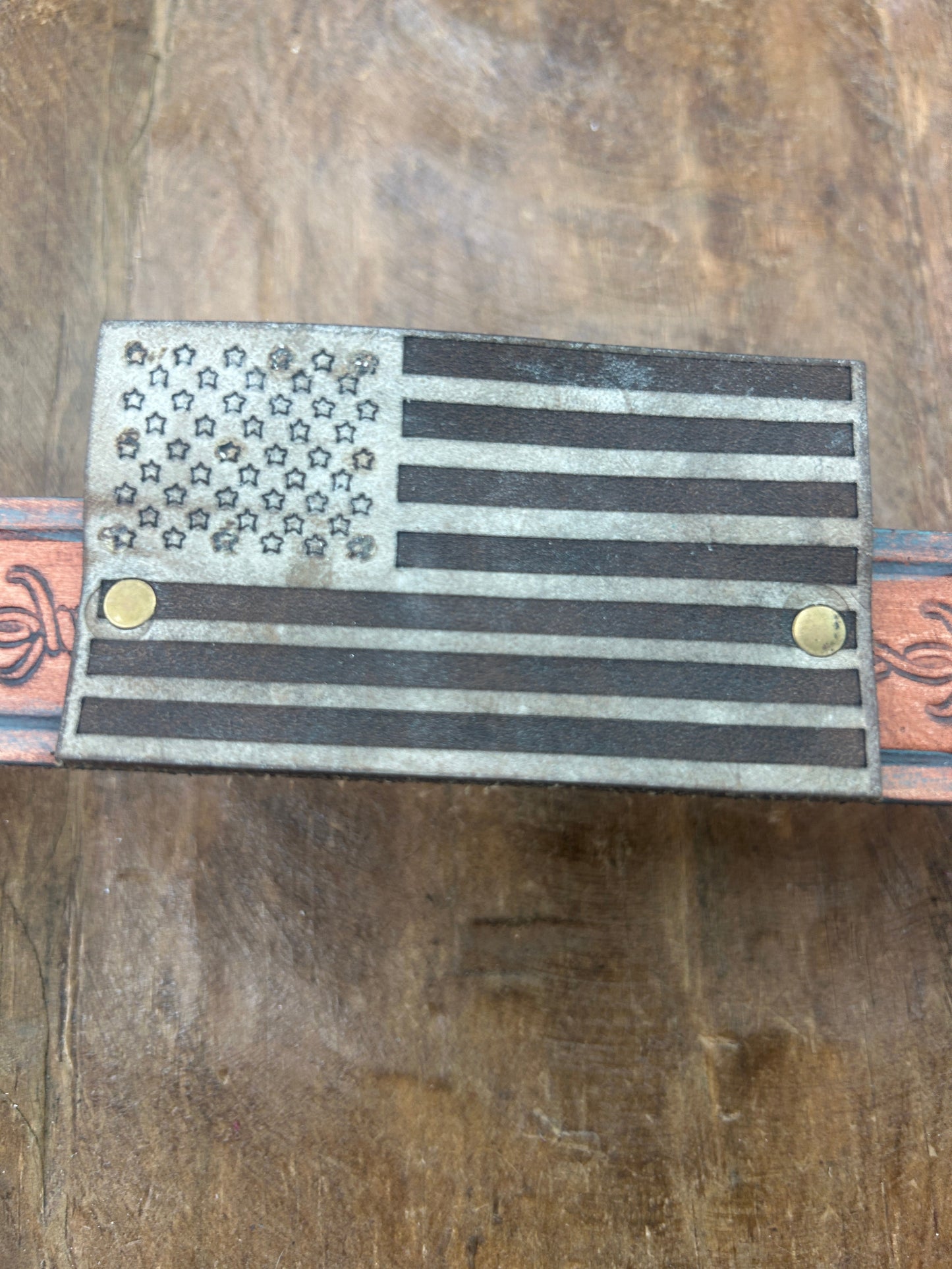 A Rare Bird - American Flag Hat Band (Leather Black/Grey)