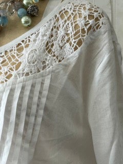 FINAL SALE!  Paper Lace Embroidered 2-Piece Top (White)
