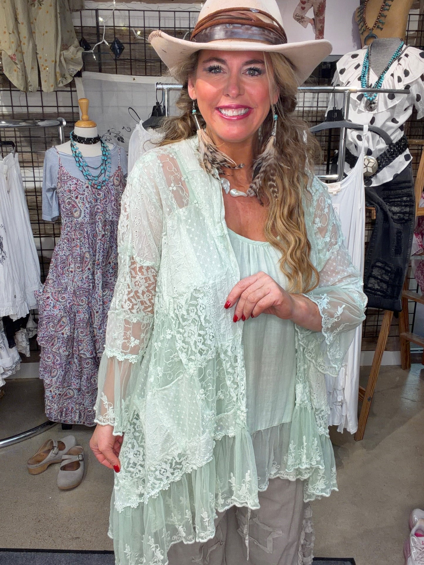 Paper Lace- Lace Cardigan (Sage Green) (Pre Order) *Final Sale*