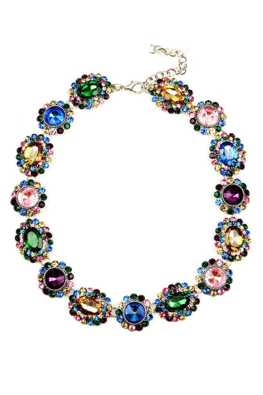 Juliet Multi-Colored Crystal Evening Necklace