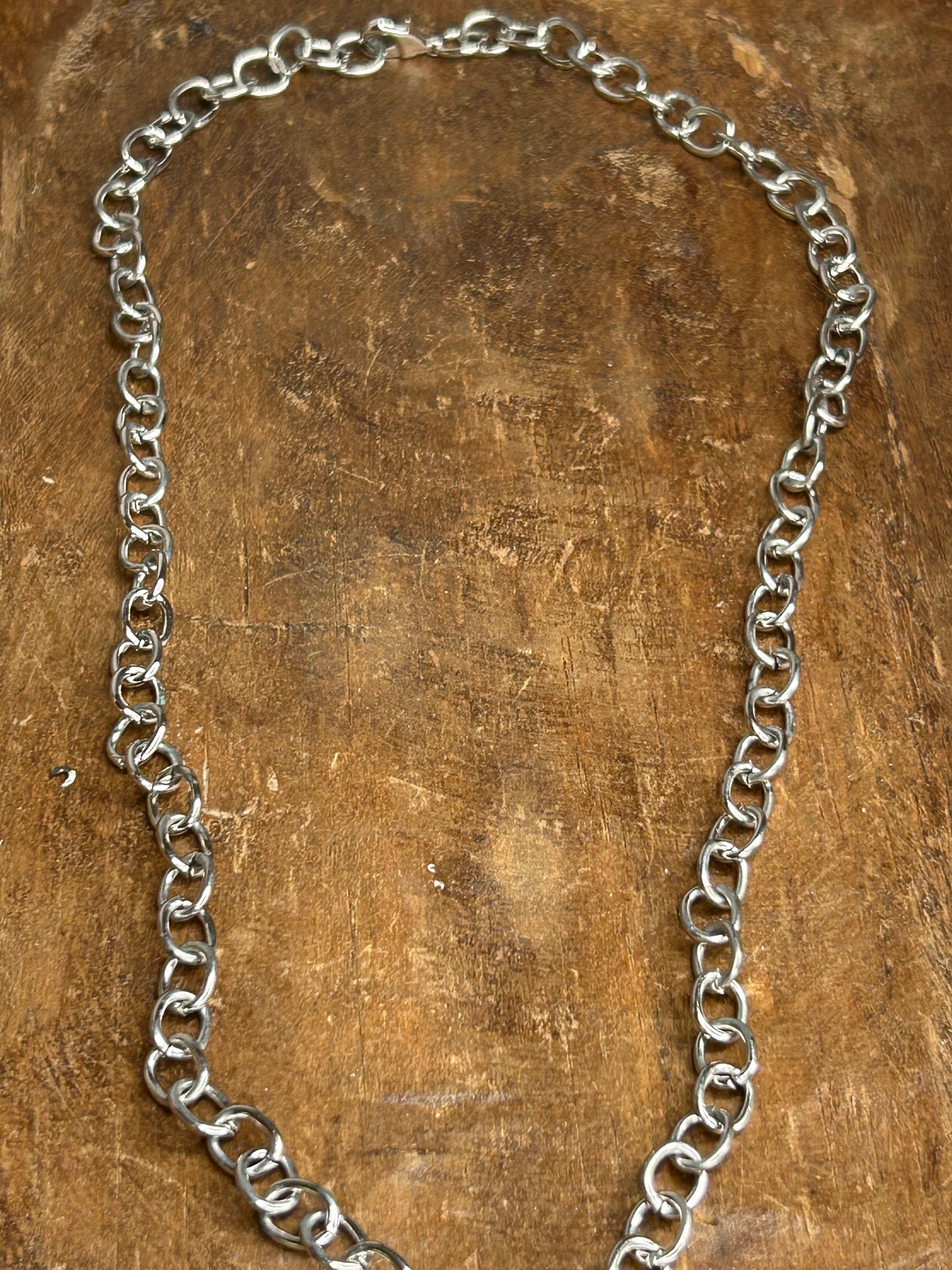 Silver Leopard Print Rhinestone Heart Necklace