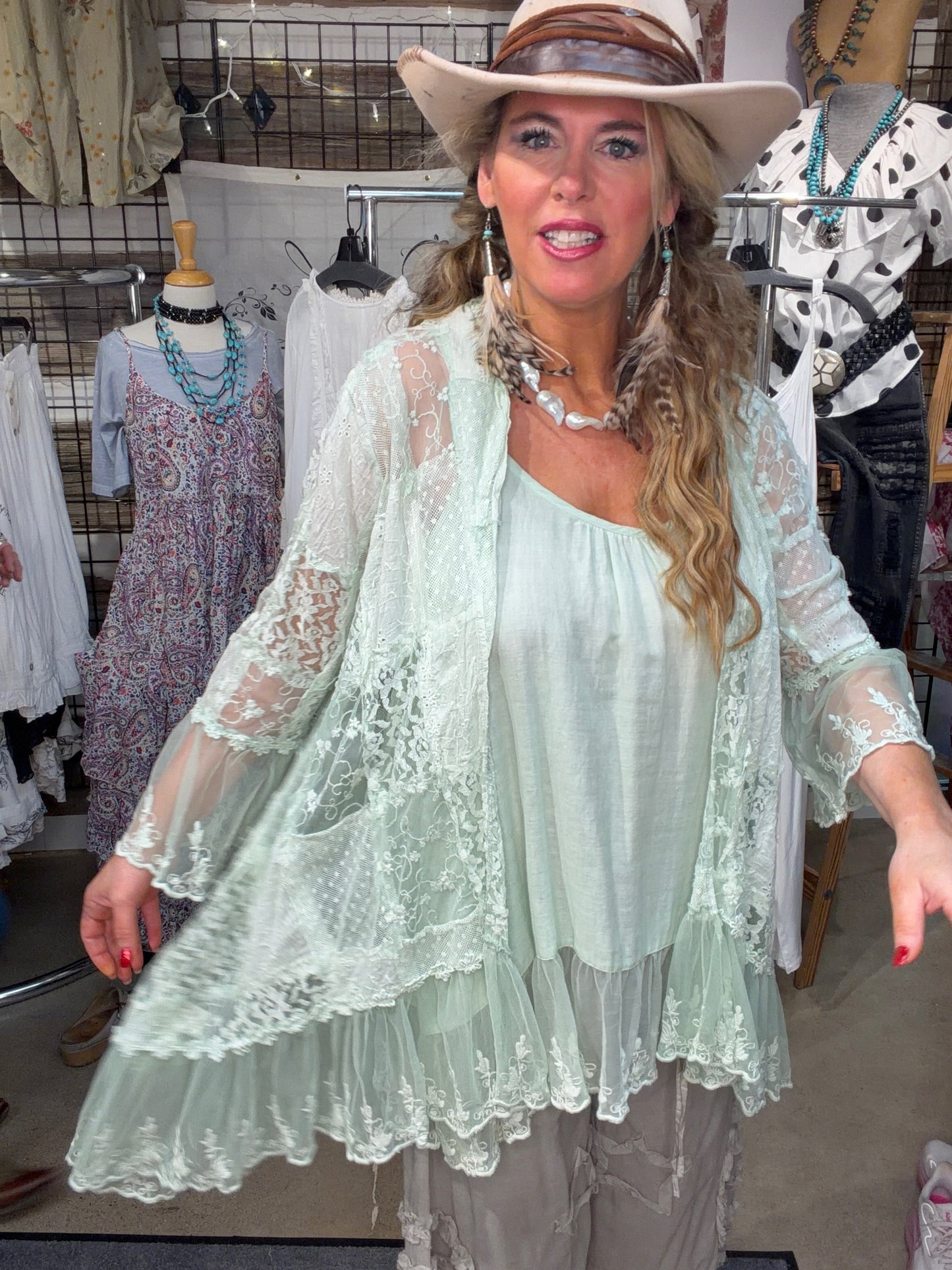 Paper Lace- Lace Cardigan (Sage Green) (Pre Order) *Final Sale*