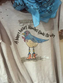 A Rare Bird- A Happy Heart Rag Tee