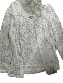 Rare Bird- Lace Layer Shirt (Off White)