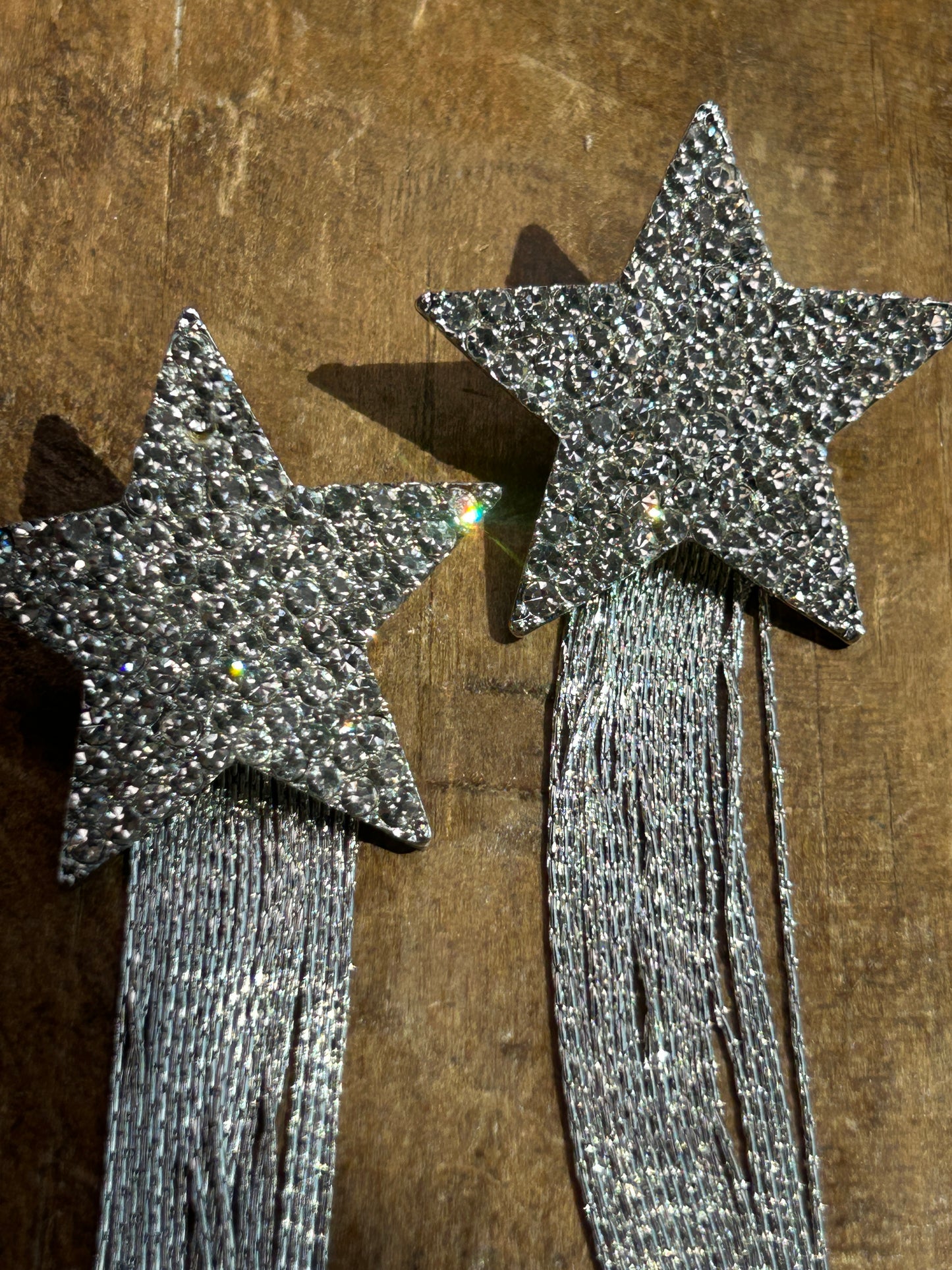 Metal Fringe Shooting Star Earrings