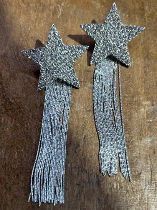 Metal Fringe Shooting Star Earrings