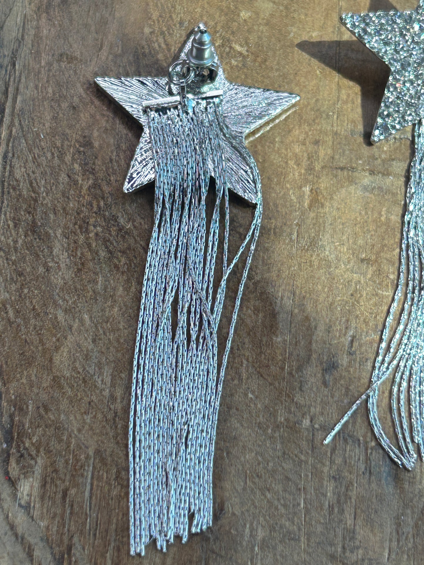 Metal Fringe Shooting Star Earrings