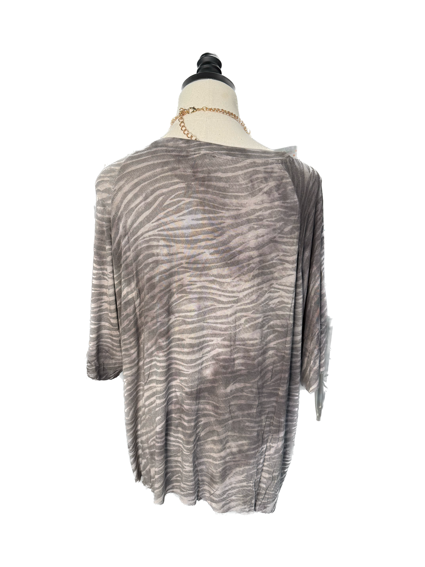 POL - Grey Zebra Shirt *Final Sale*