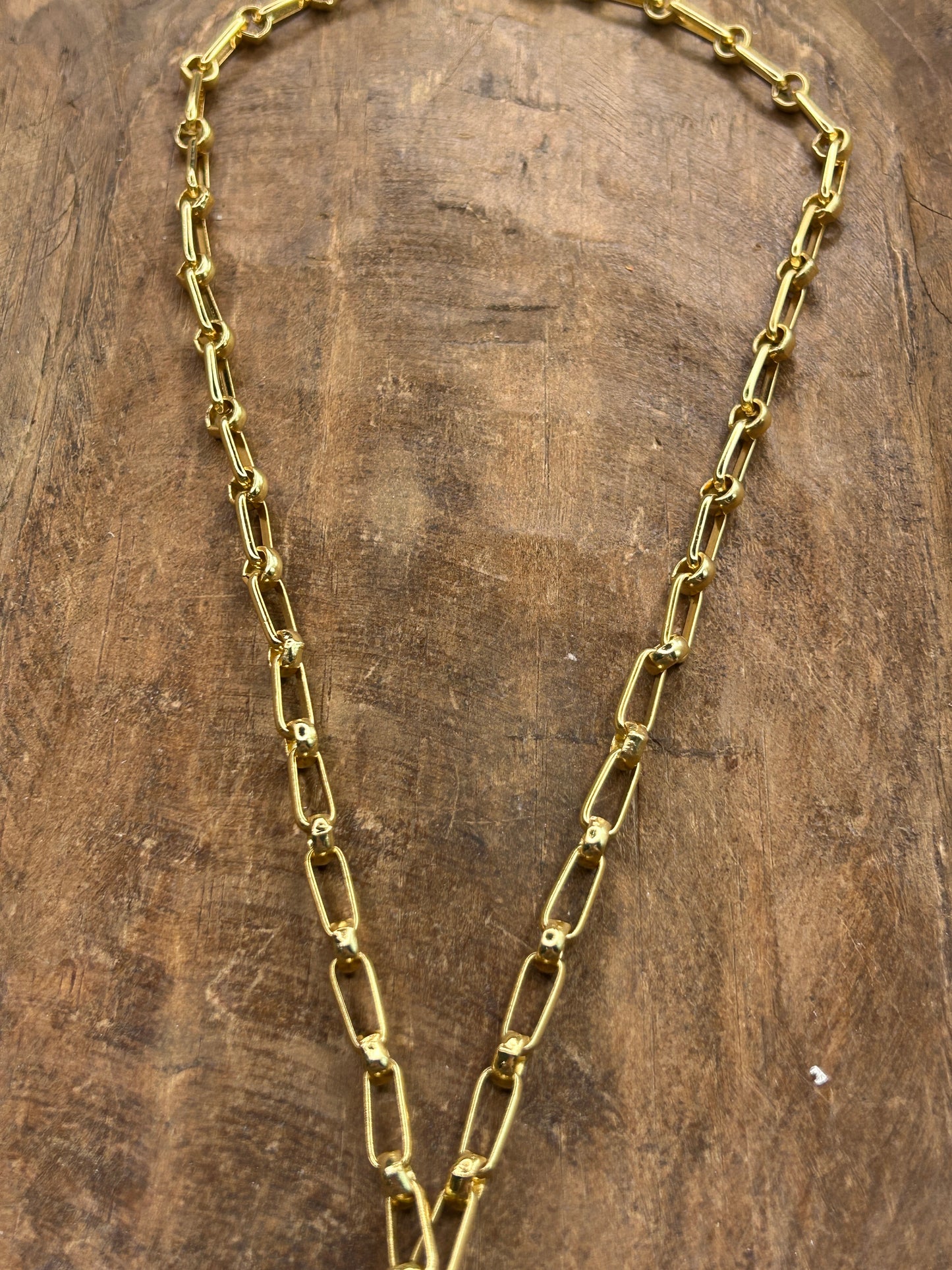 Gold Soldered Quartz Slab Necklace