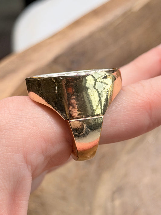 Silver and Gold Statue of Liberty Coin Ring