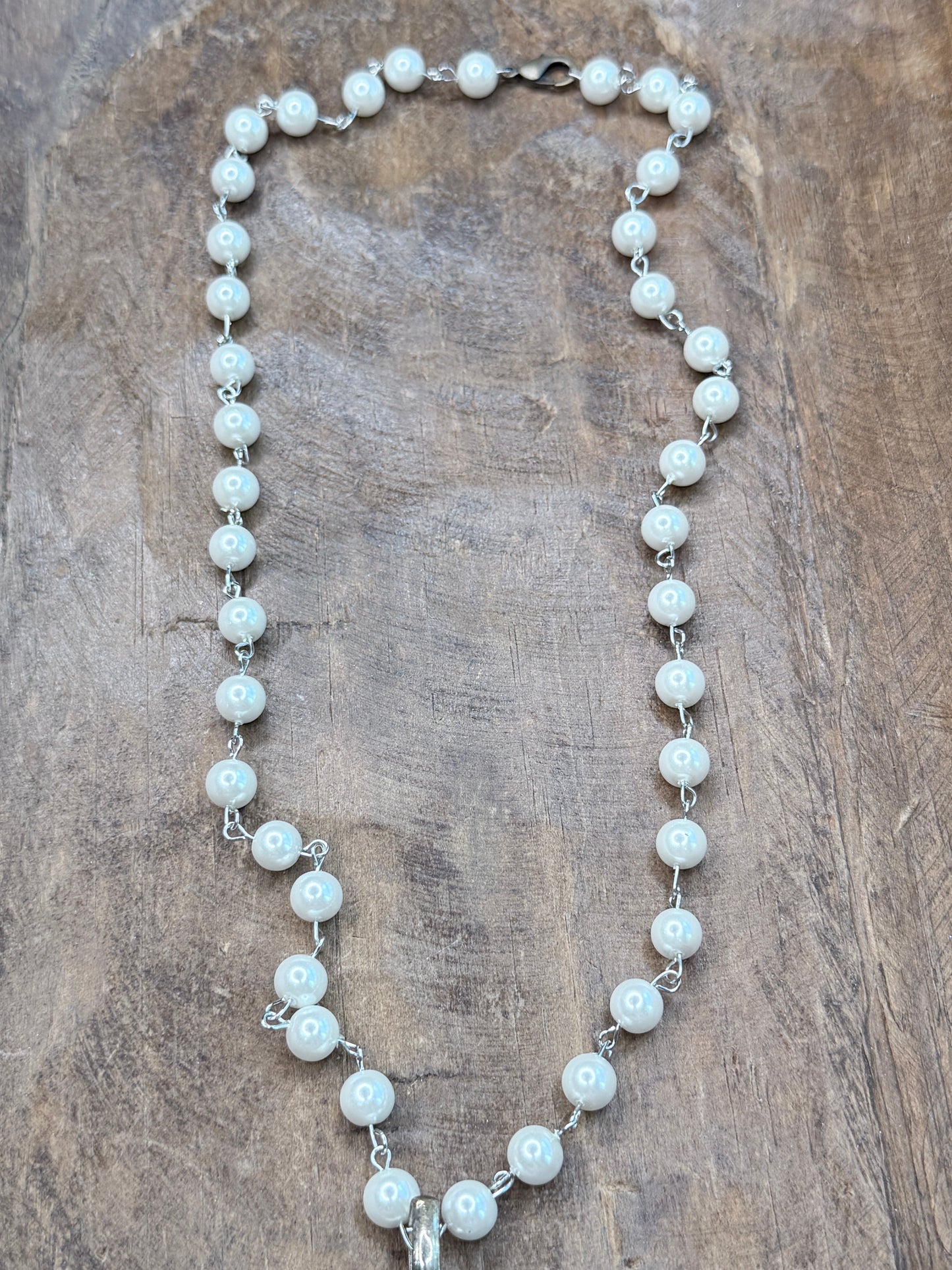 Engraved Silver and Turquoise Cross Necklace