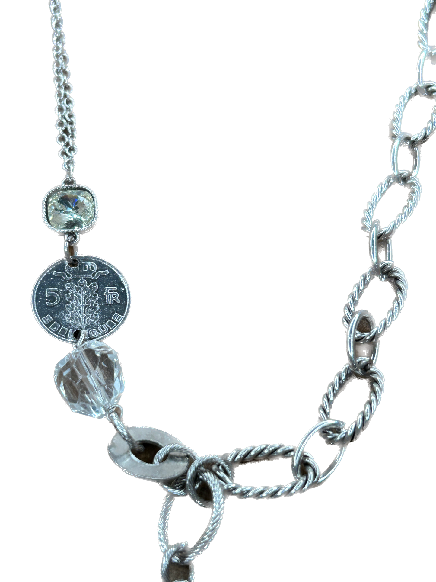 SALE Art By Amy- Long Silver Domino Necklace (10)