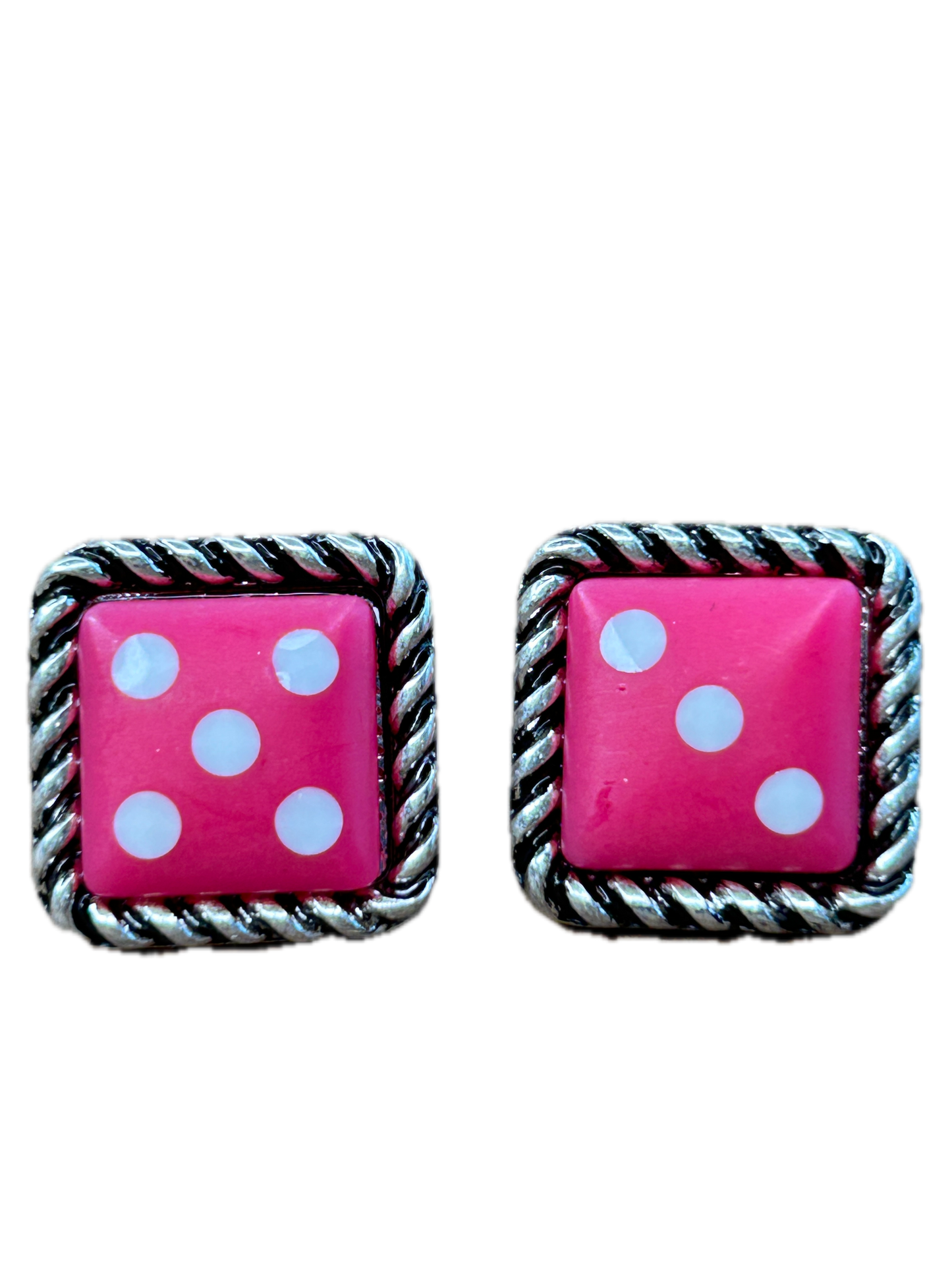 Pink Dice Earrings