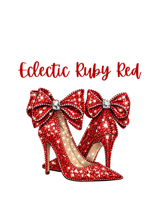 Eclectic Ruby Red Red Heels T-Shirt  with Bling