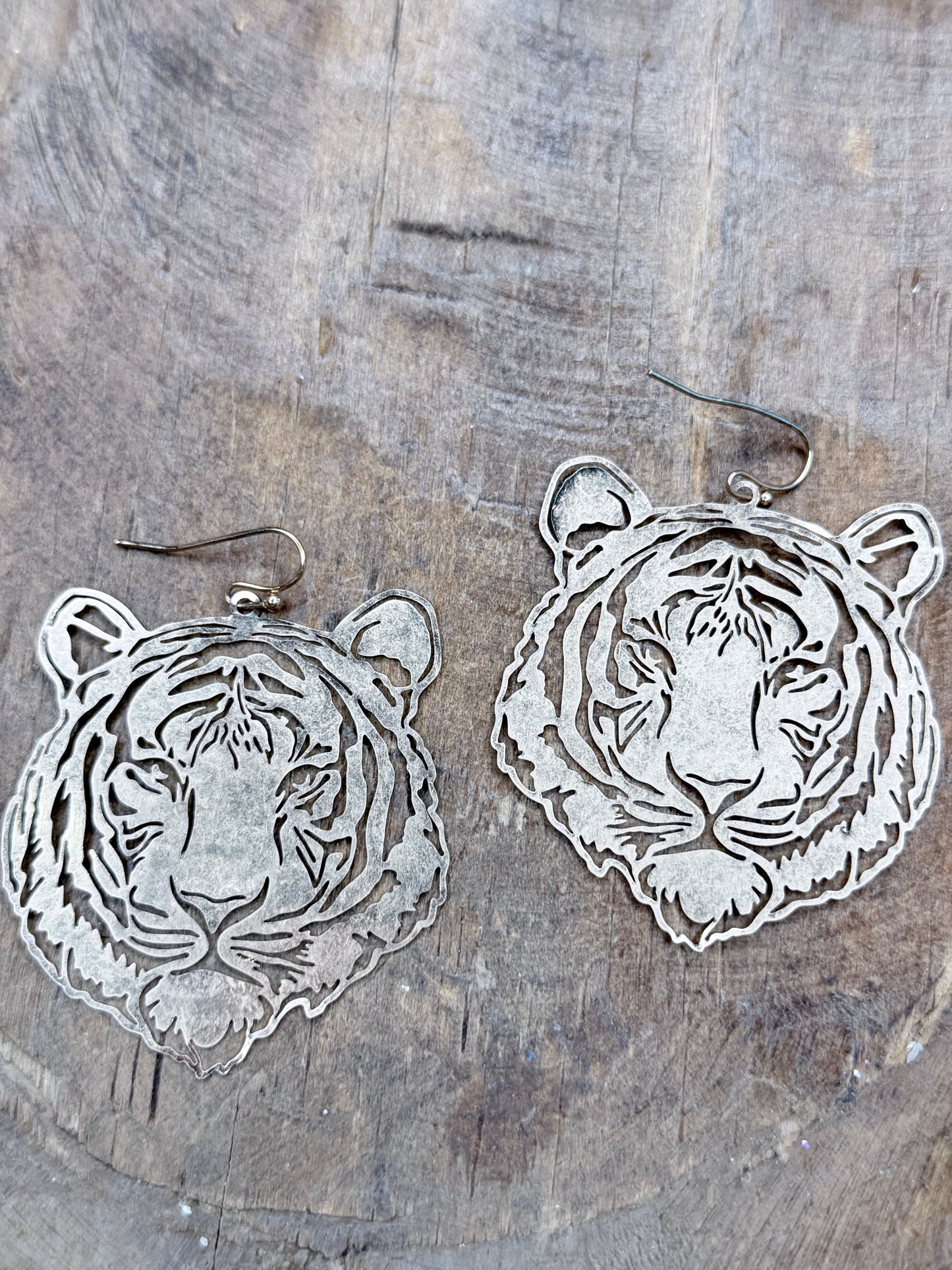 Gold Tiger Earrings