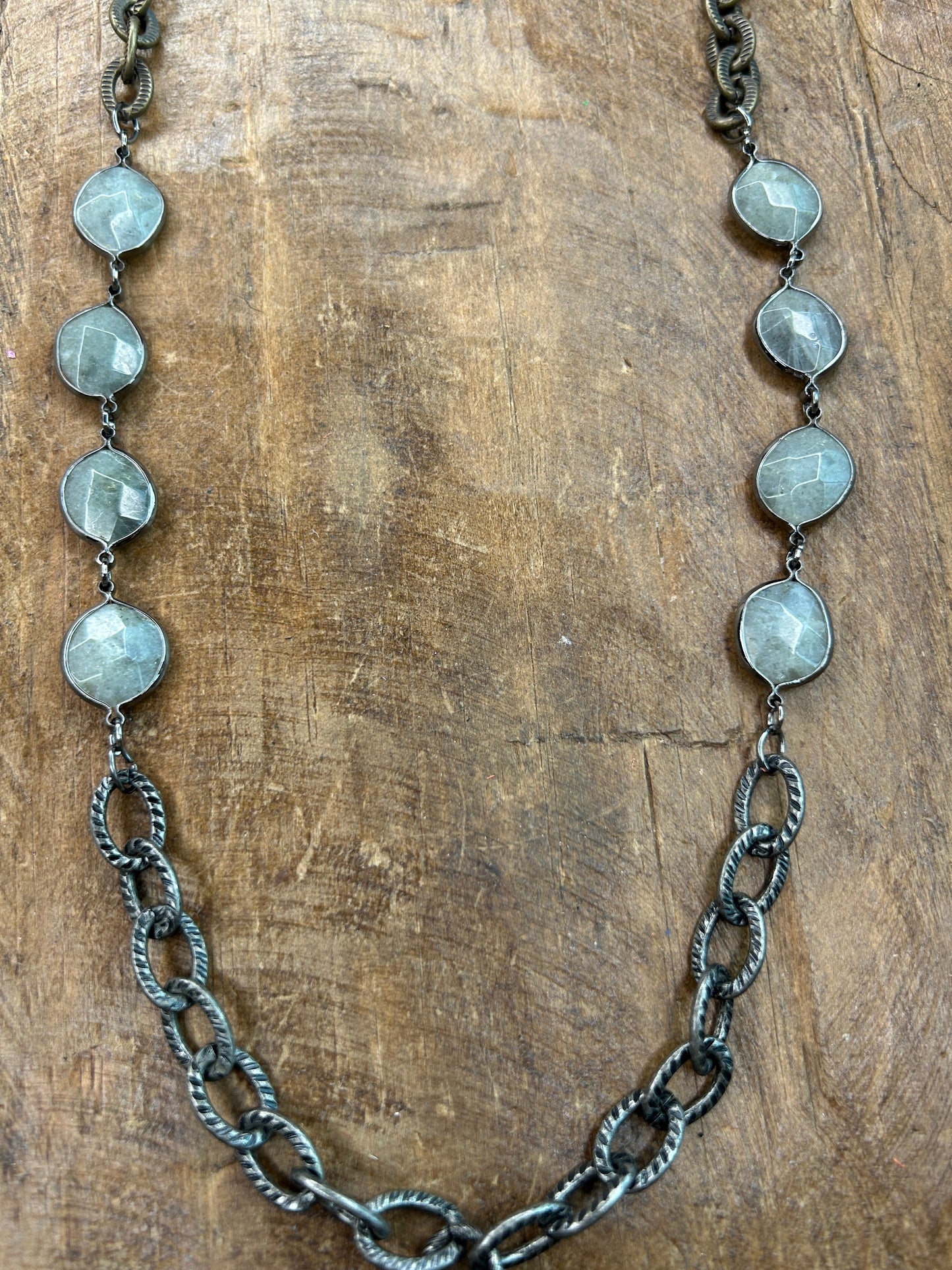 Lost & Found- Silver and Gold Heart Cross Necklace