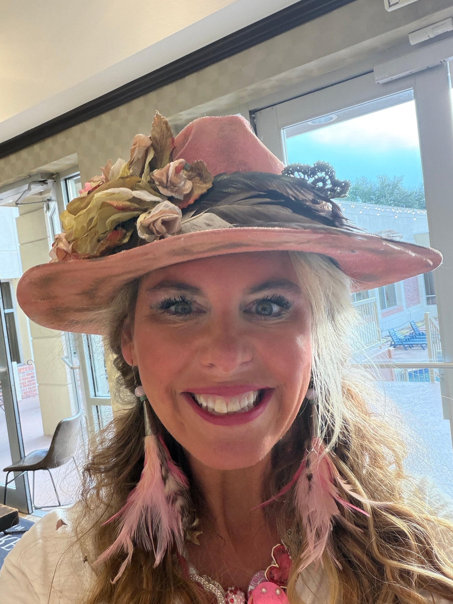 A Rare Bird- Fancy Flowers Hat (Pink)