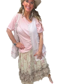 Paper Lace- Pink Striped Cotton Vest PREORDER *Final Sale*