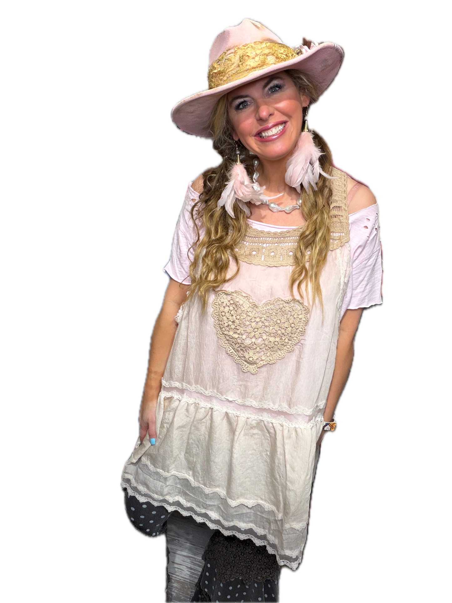 A Rare Bird- Heart Pinafore Tunic