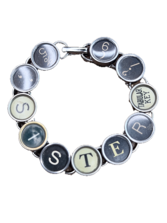 Typewriter Key Bracelet (Sister)