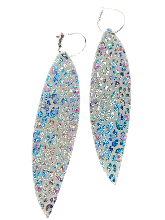 Sandra Ling Designs- Rainbow Leopard Print Leather Earrings