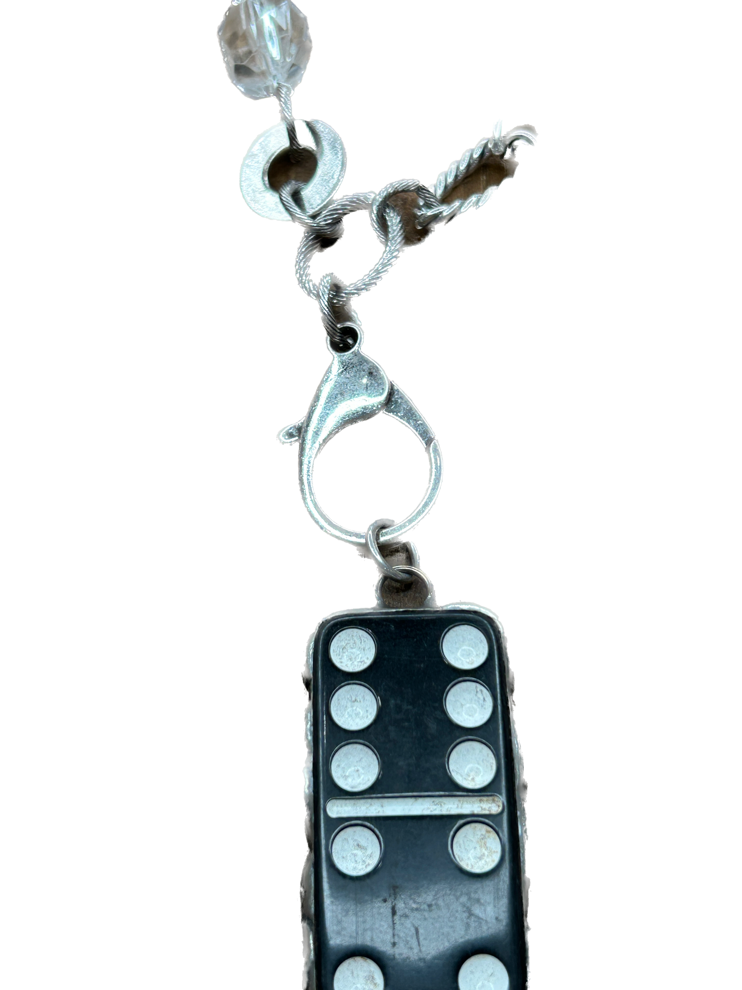 SALE Art By Amy- Long Silver Domino Necklace (10)