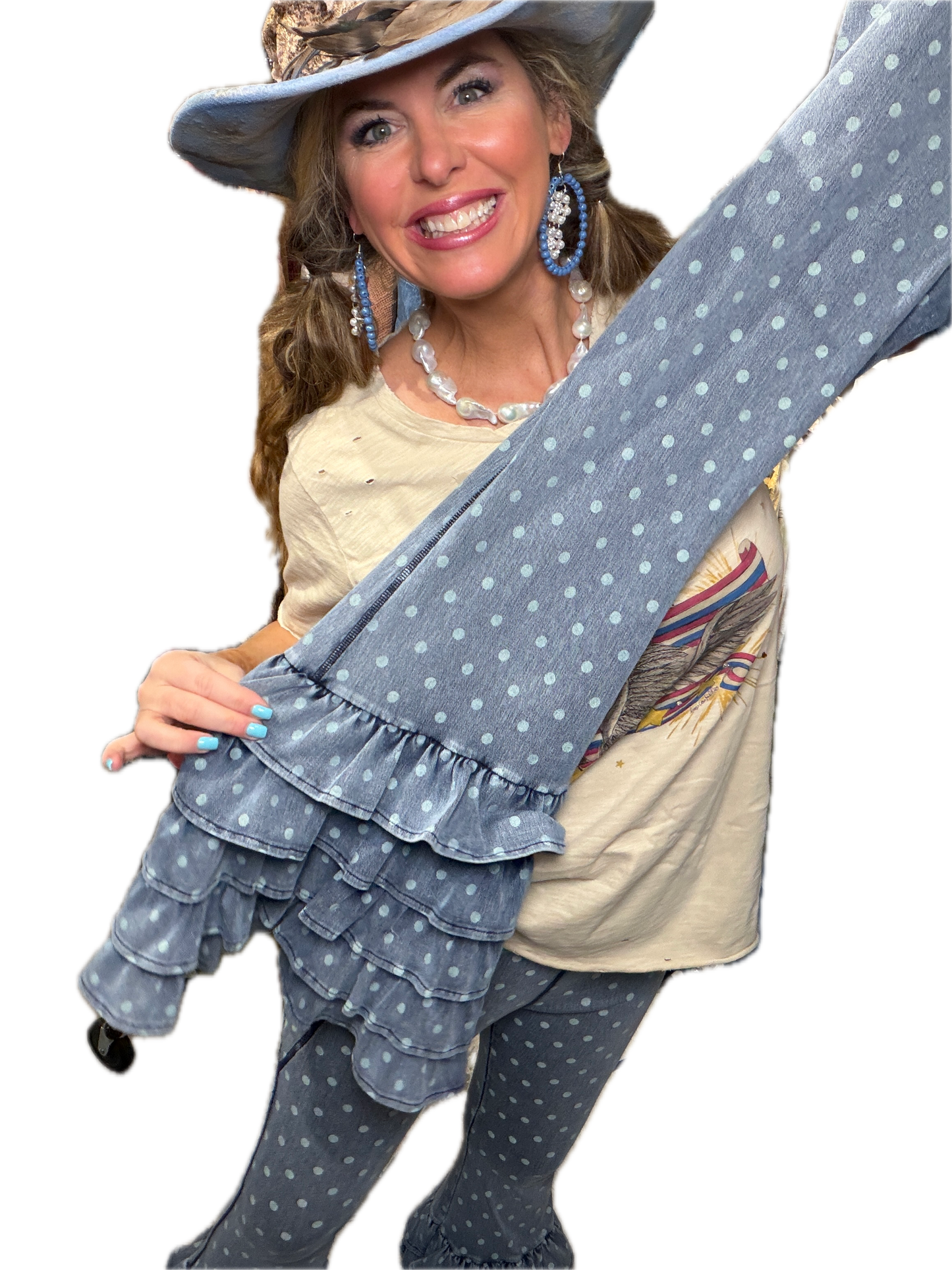 A Rare Bird- Polka Dot Leggings (Blue)