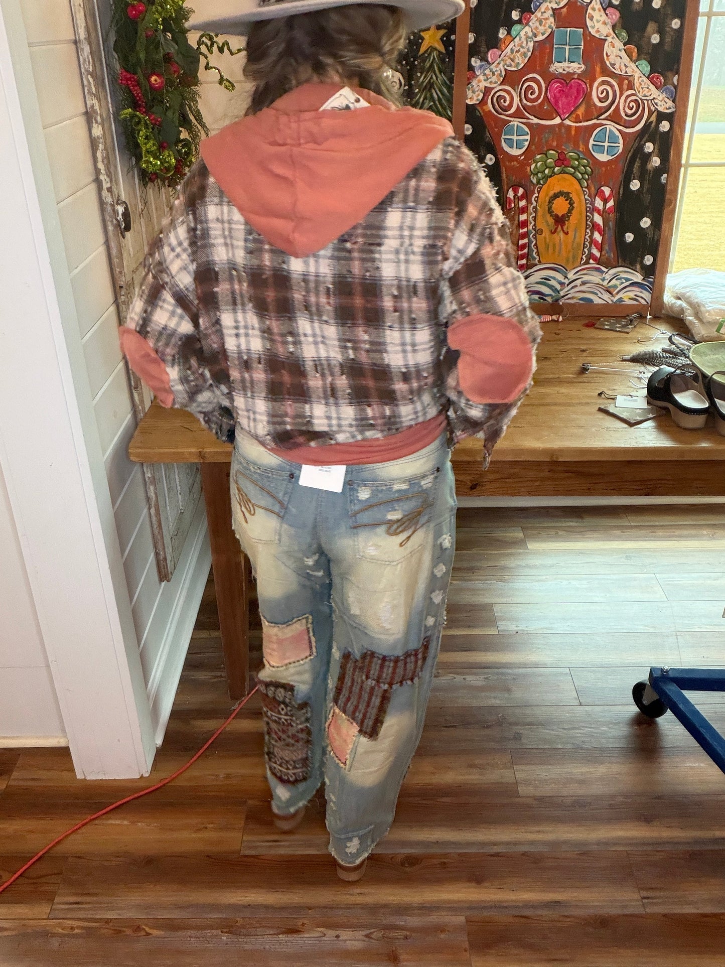 Jaded Gypsy- Peace and Love Jeans (Parchment) *Final Sale*