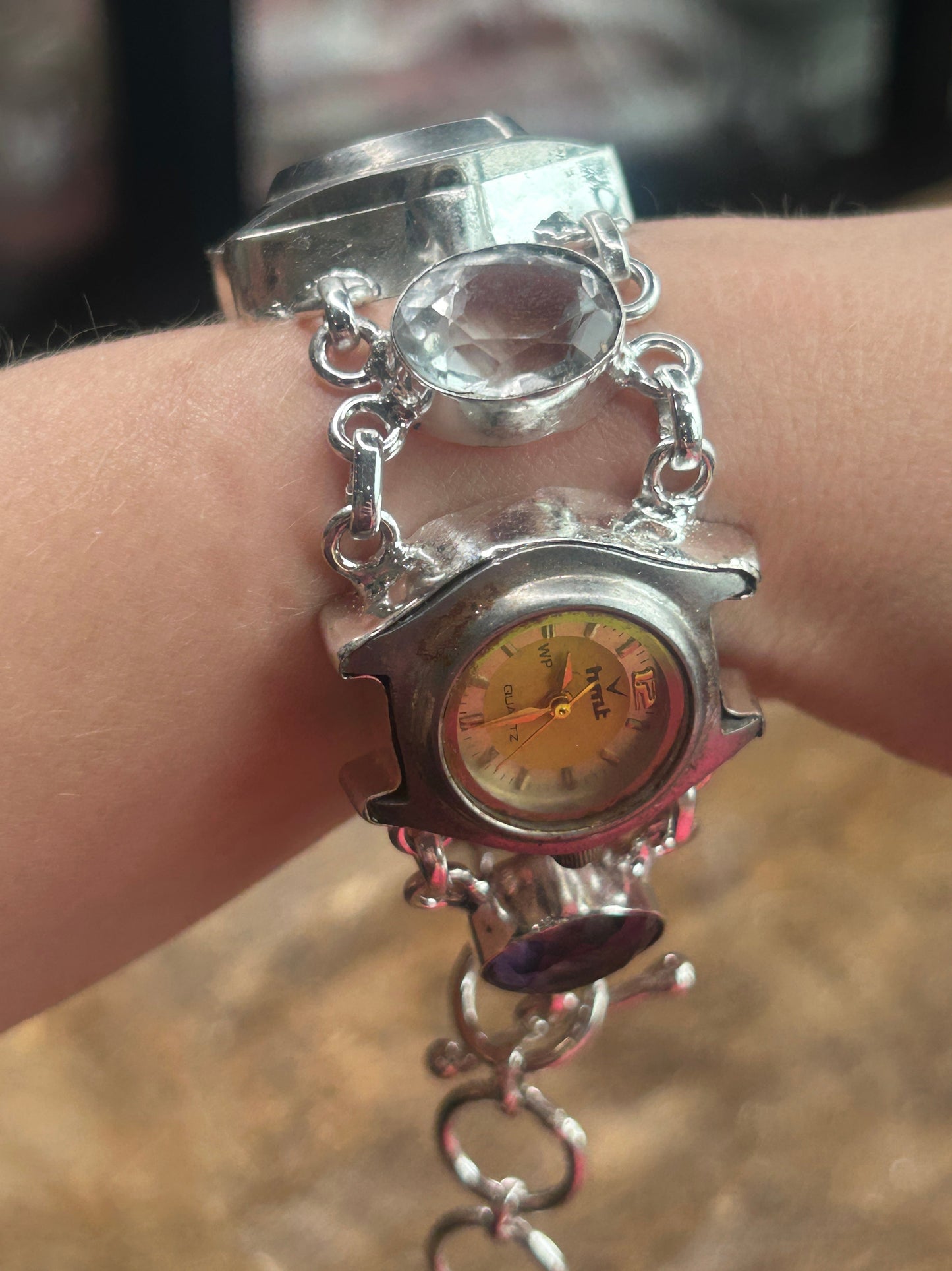 German Silver Vintage Watch Tray Bracelet DD