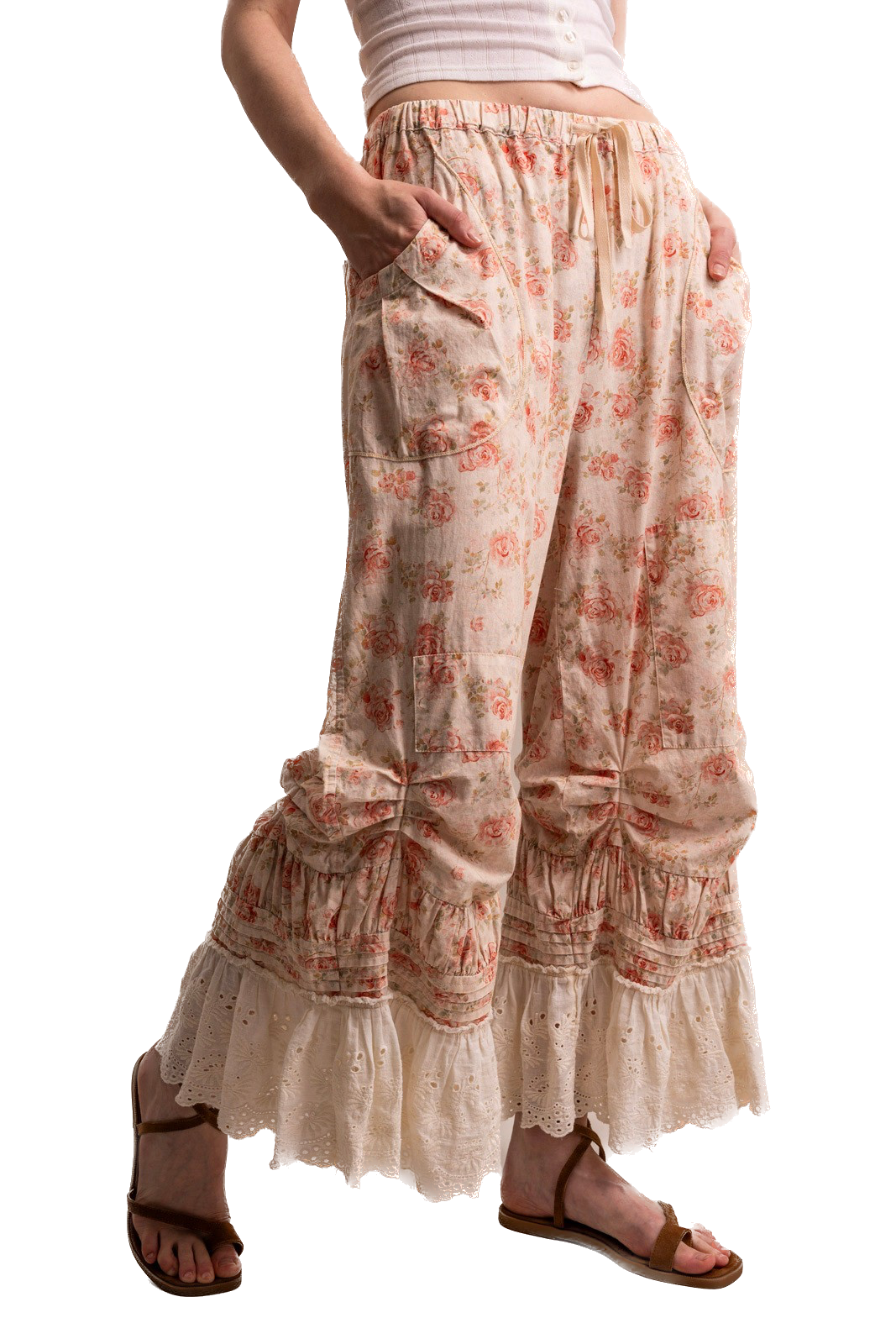 BlueVelvet- Floral Print Ruffle Cinched Bloomers (Pink) *Final Sale*