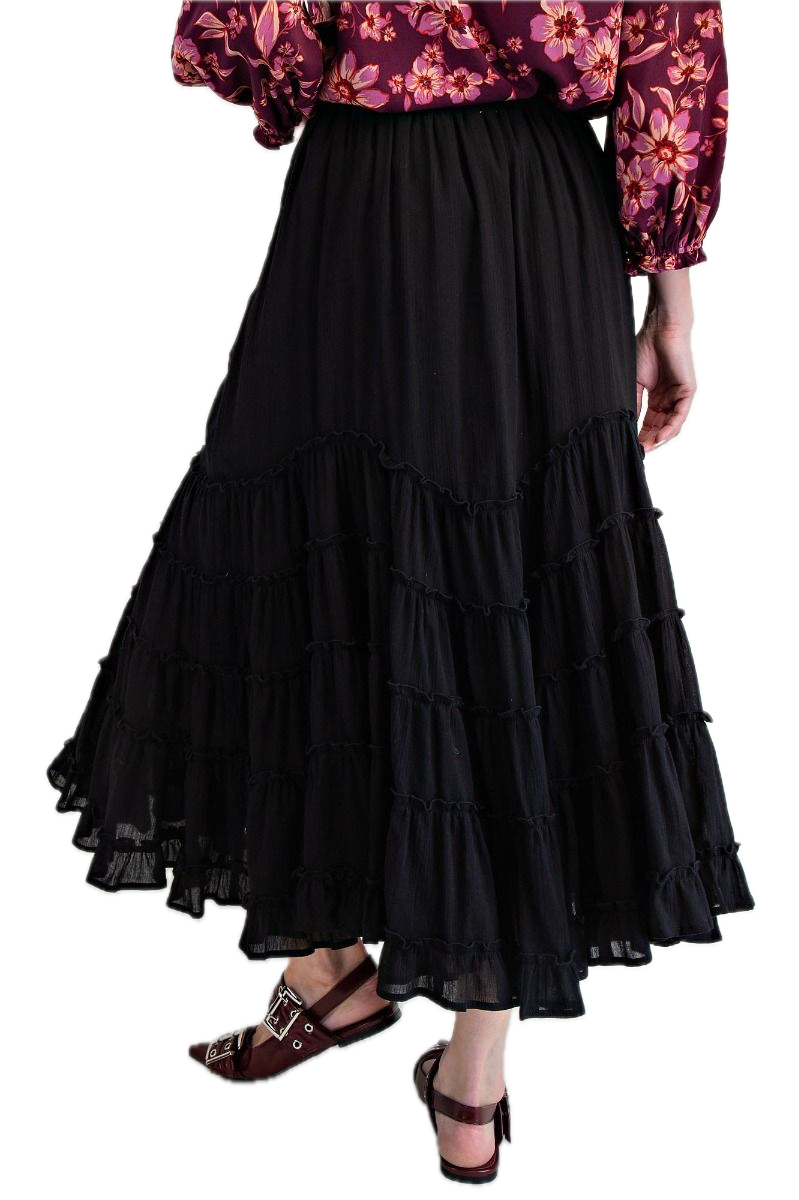 SALE EASEL - Cotton Gauze Tiered Maxi Skirt *Final Sale*
