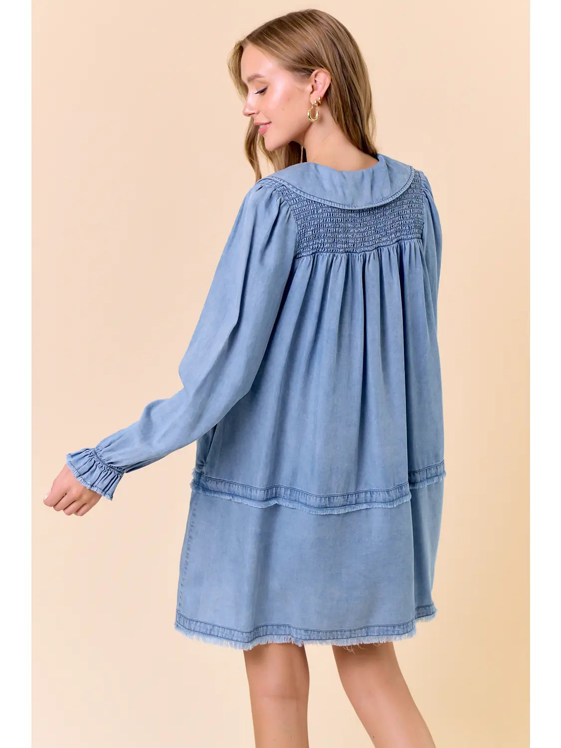Peter Pan Collared Puff Dress (Lt. Denim) *Final Sale*