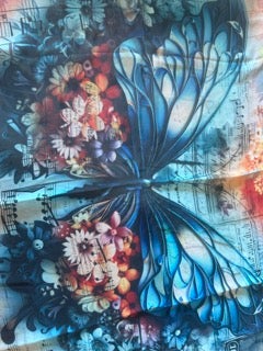 A Rare Bird-  Butterfly and Horses Wild Rag