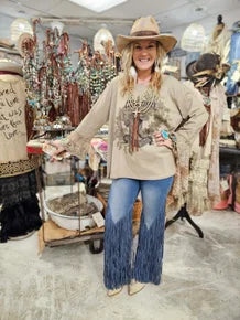 A Rare Bird- Fringe Jeans