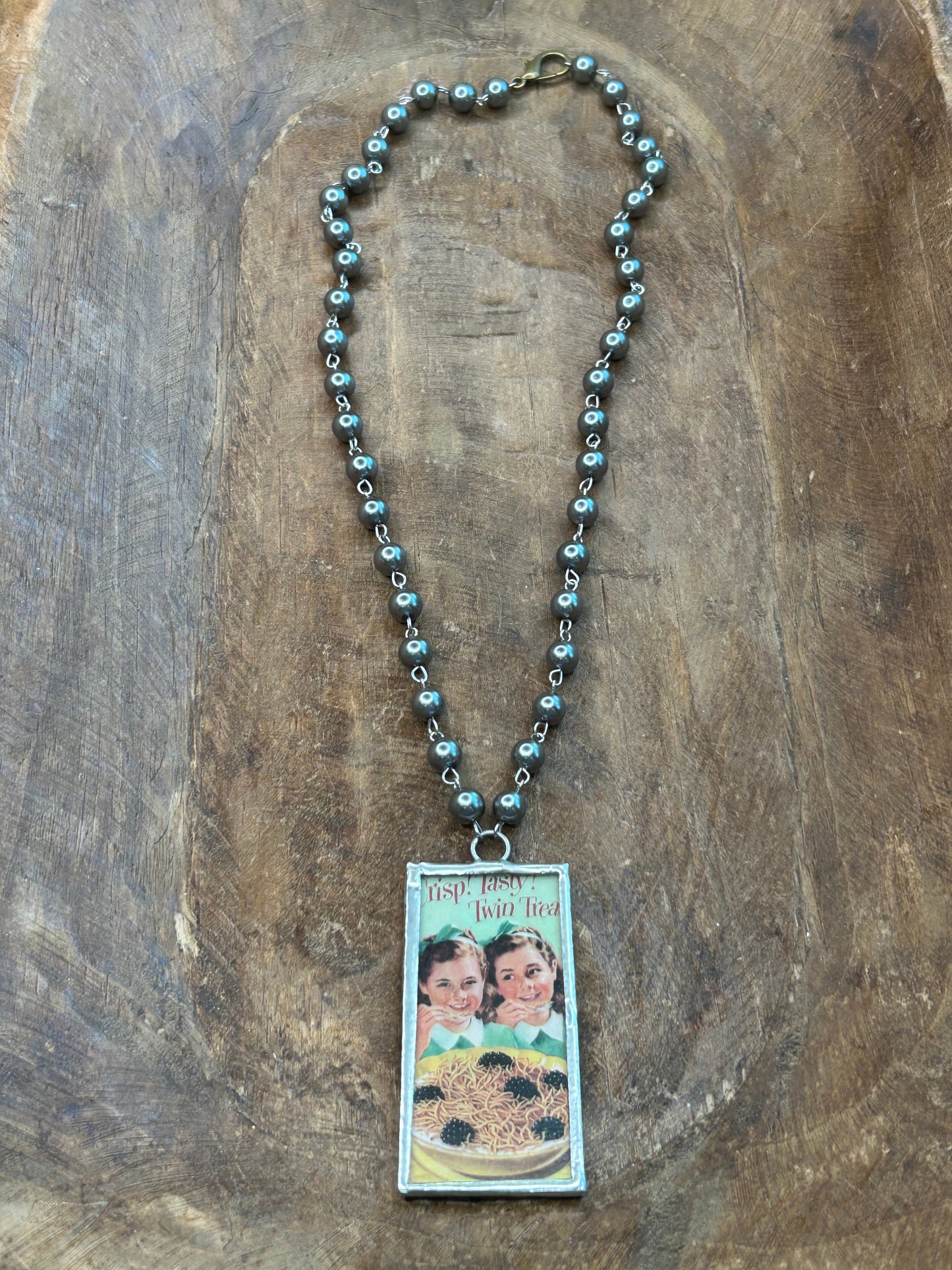 Soldered Vintage Ad Necklace