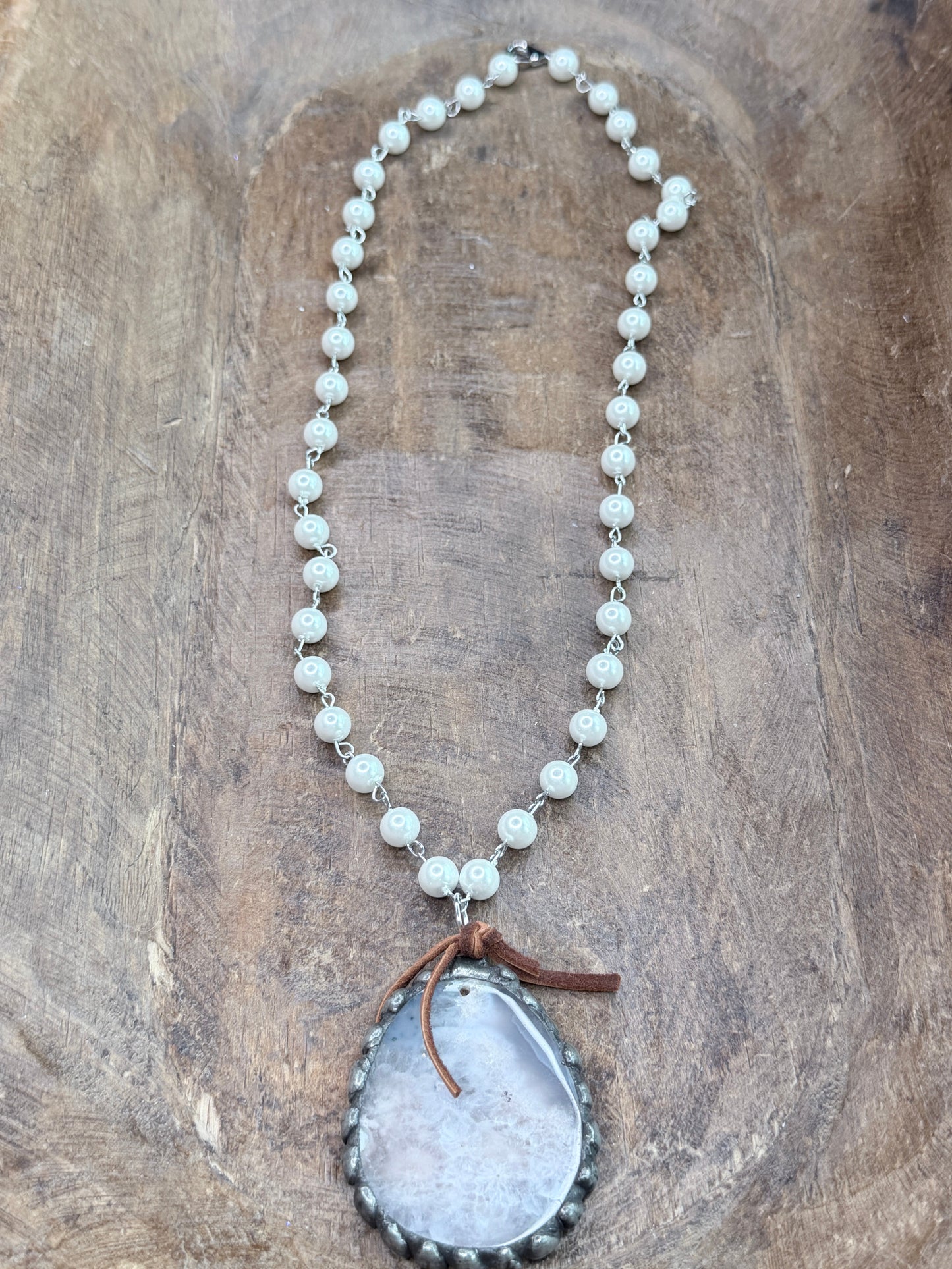 Soldered Blossom Agate Necklace - Art by Amy Collab